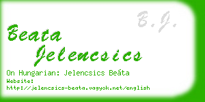 beata jelencsics business card